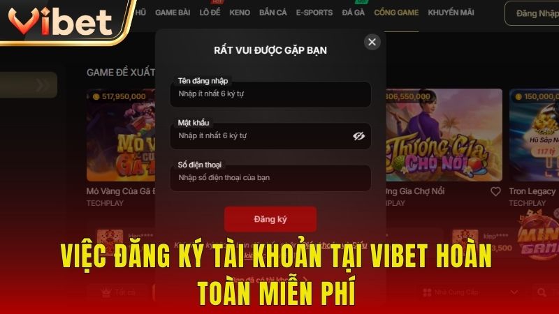 Cách đăng ký Vibet nhanh